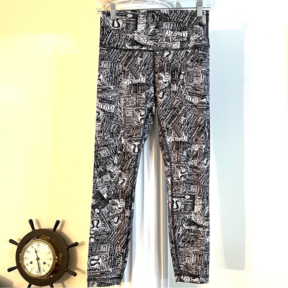 Lululemon Wunder Train High-Rise Tight 25" Tear It Up Alpine White Black Size 8 - Picture 6 of 13